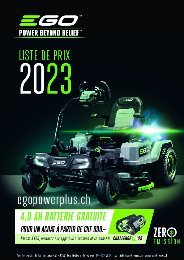 Paul Forrer – Ego – Liste de prix 2023